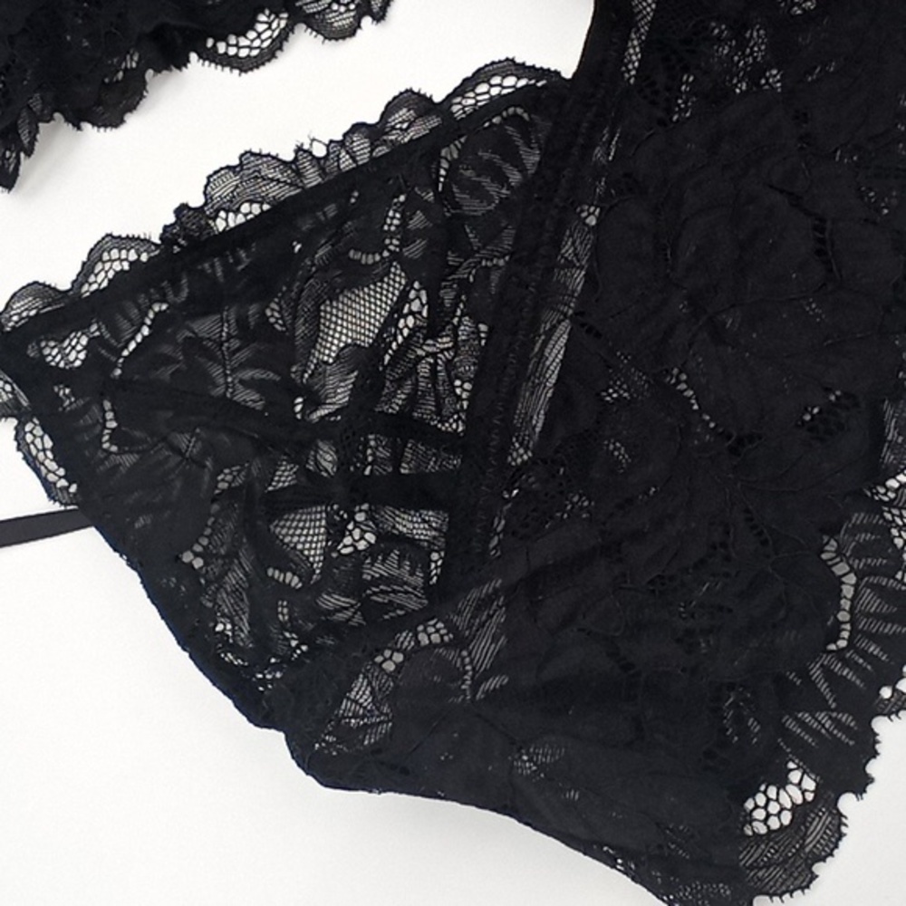 Sold! Free People 2pk Everyday Lace Longline Bralette Black S‎ - Picture 3 of 14